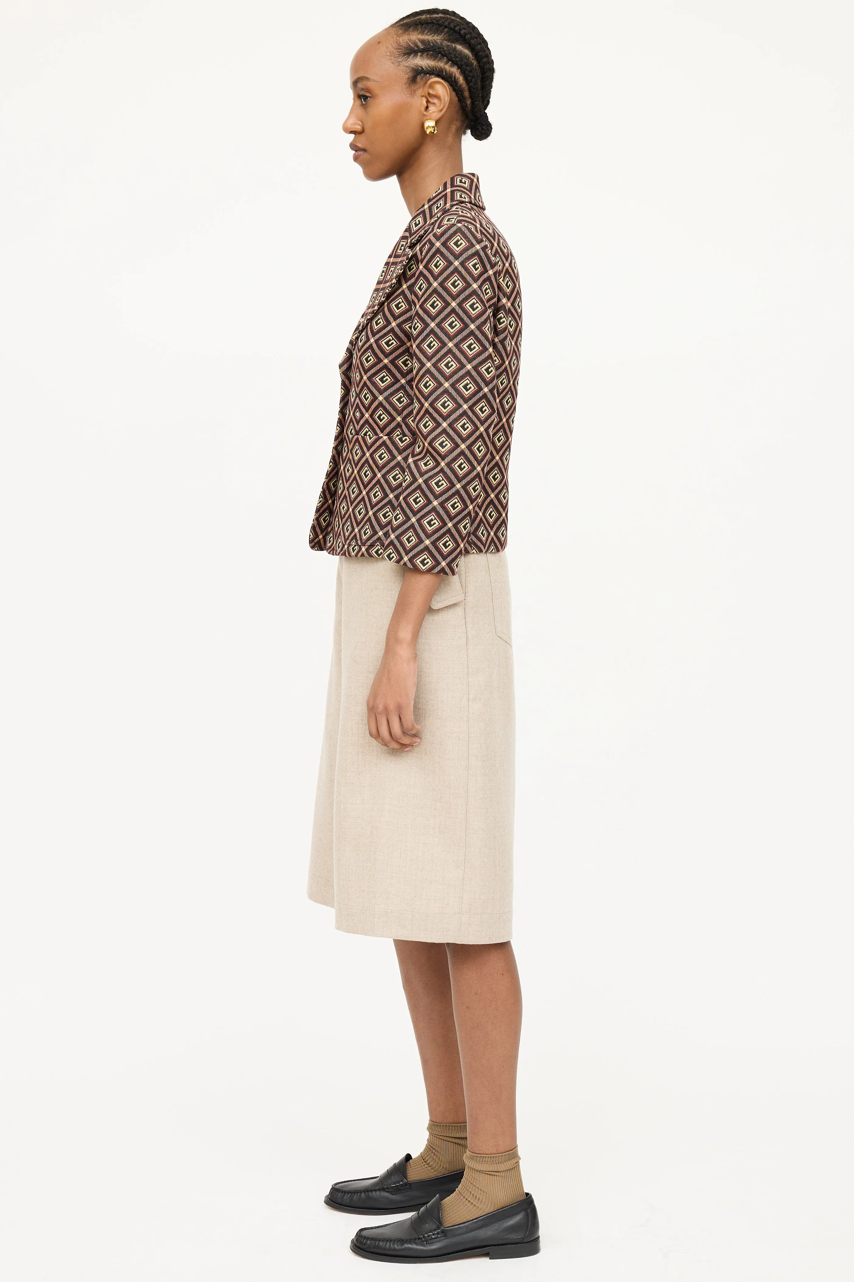 2020 Gucci Monogram Cropped Blazer