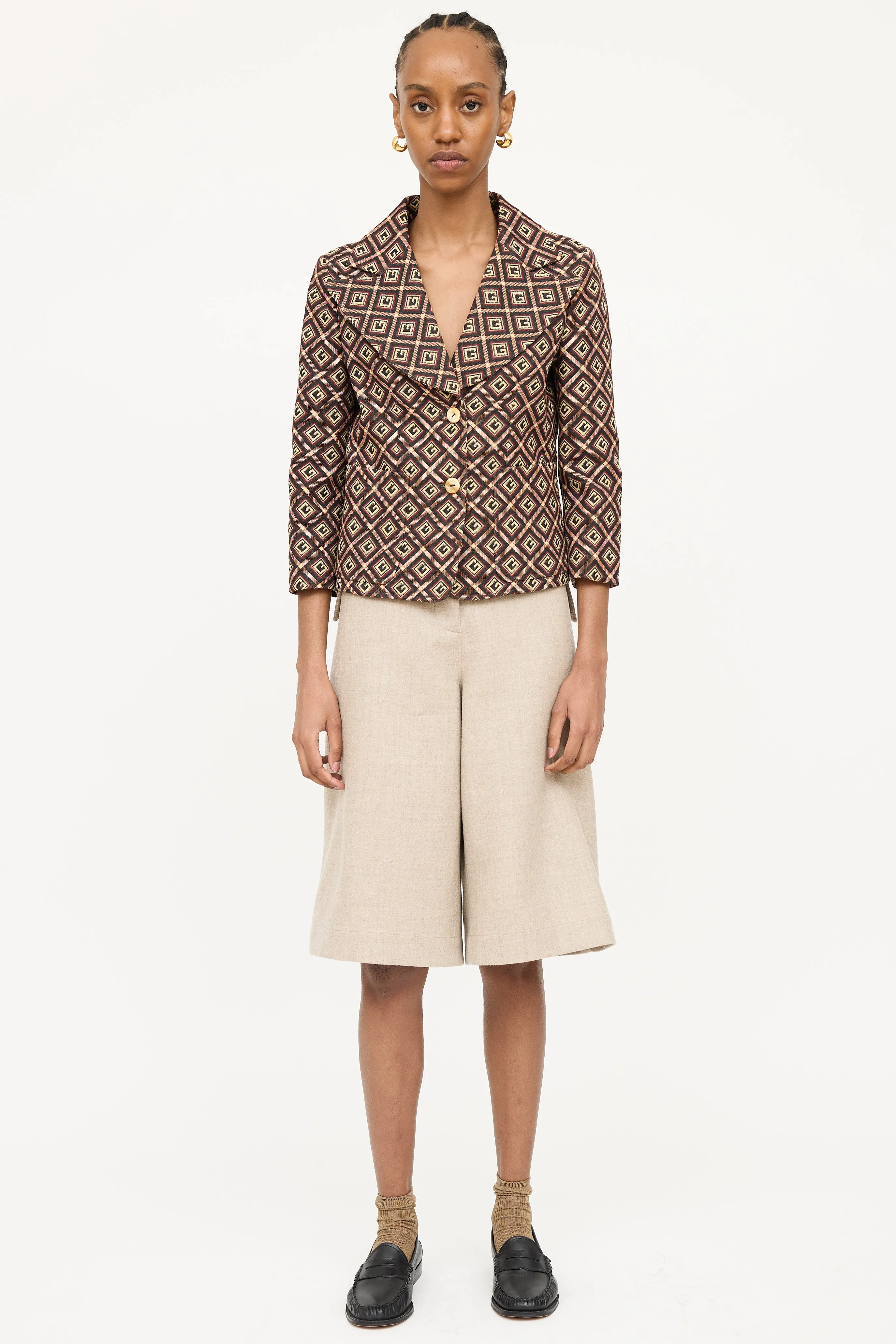 2020 Gucci Monogram Cropped Blazer