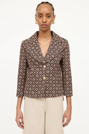 2020 Gucci Monogram Cropped Blazer