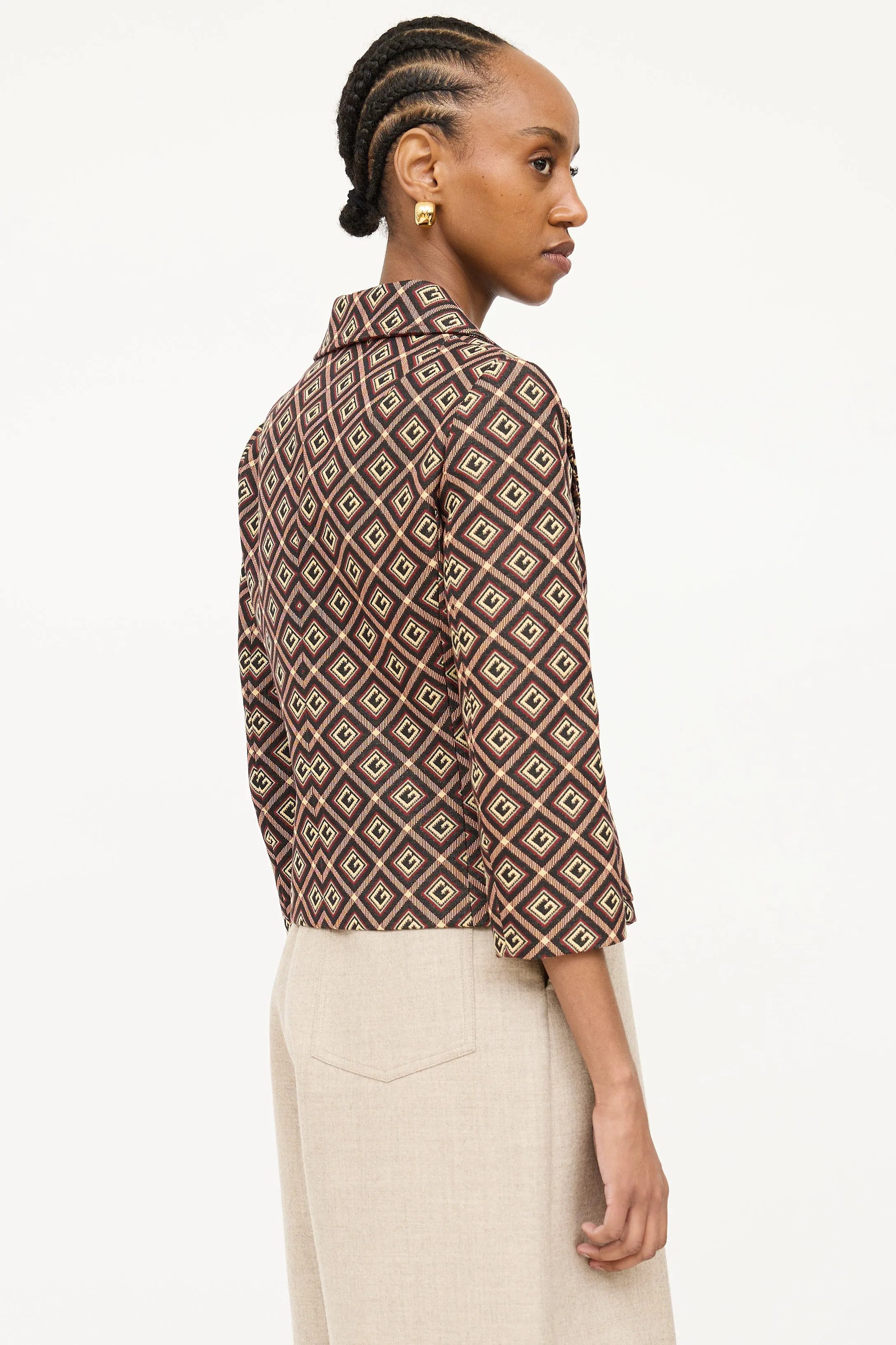 2020 Gucci Monogram Cropped Blazer