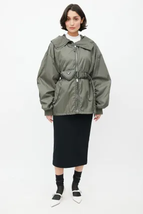 2022 Re-Nylon Green Belted Jacket