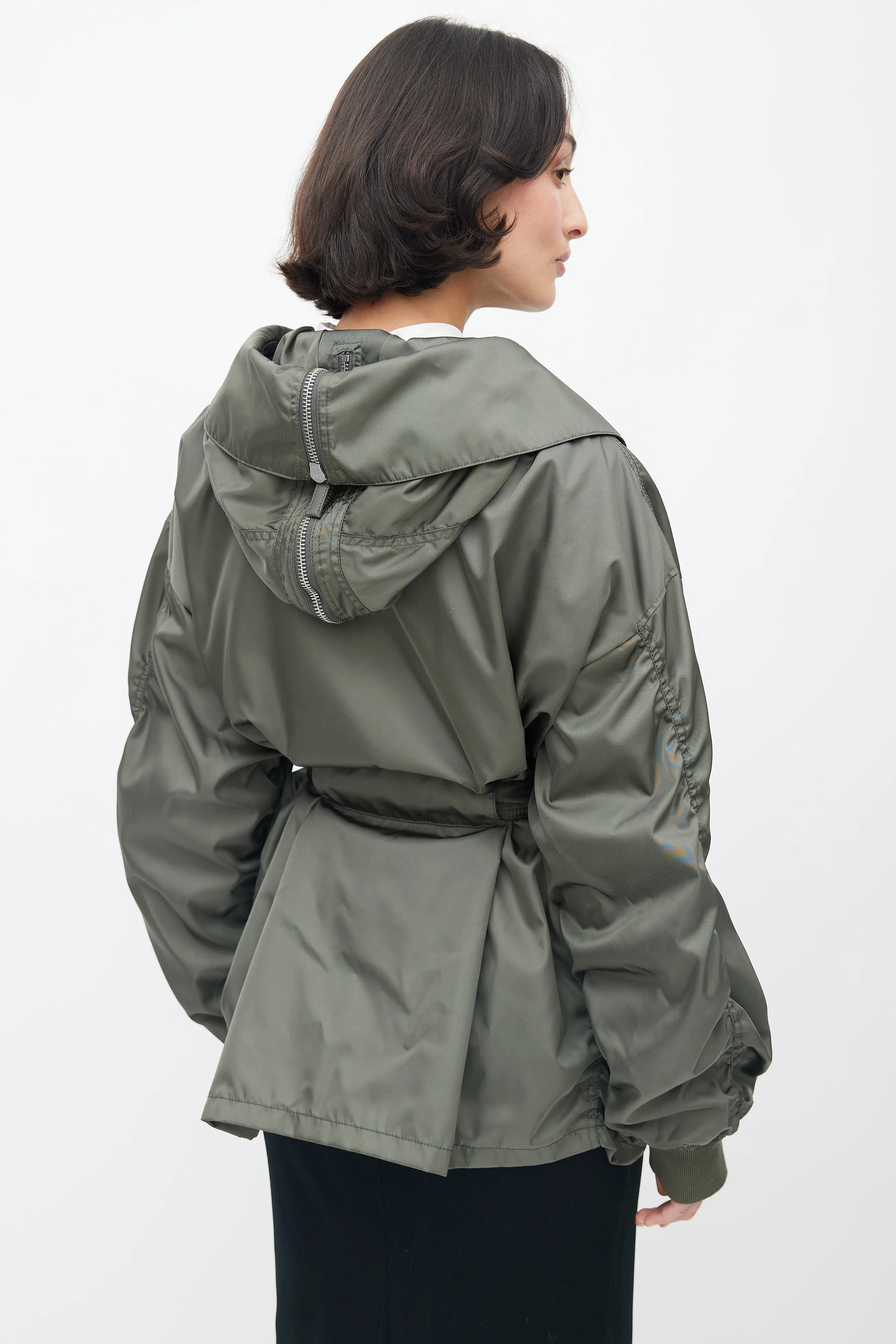2022 Re-Nylon Green Belted Jacket