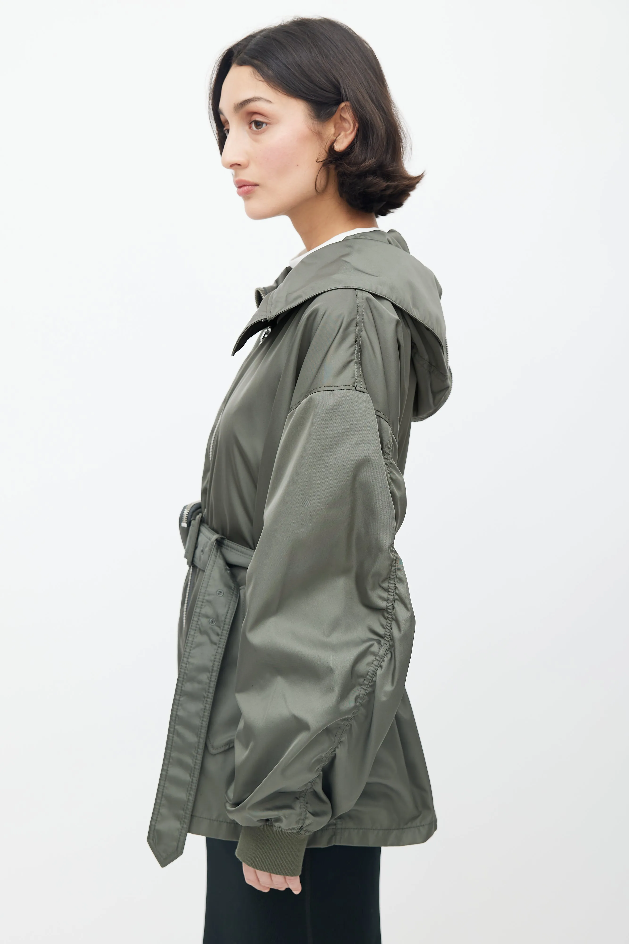 2022 Re-Nylon Green Belted Jacket