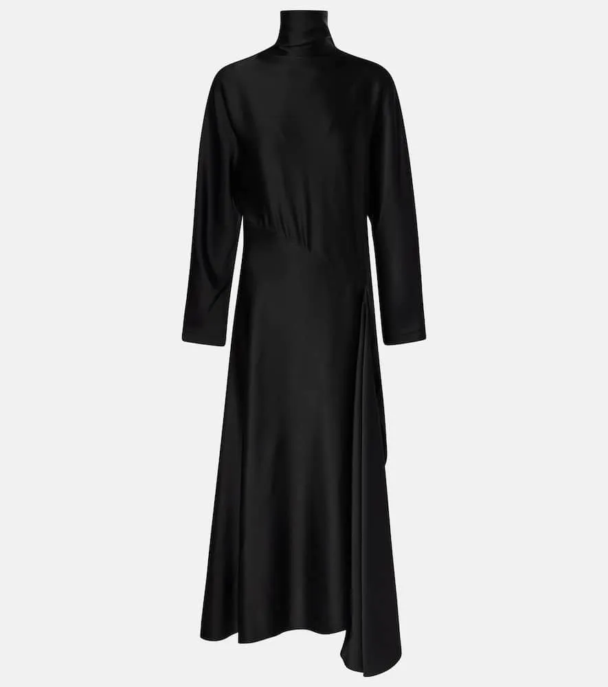 Alaia Asymmetric satin midi dress
