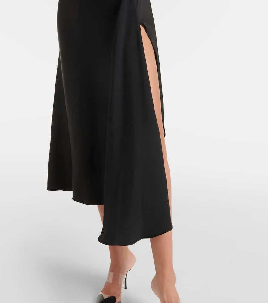 Alaia Asymmetric satin midi dress