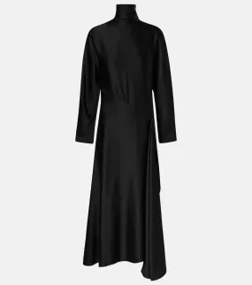 Alaia Asymmetric satin midi dress