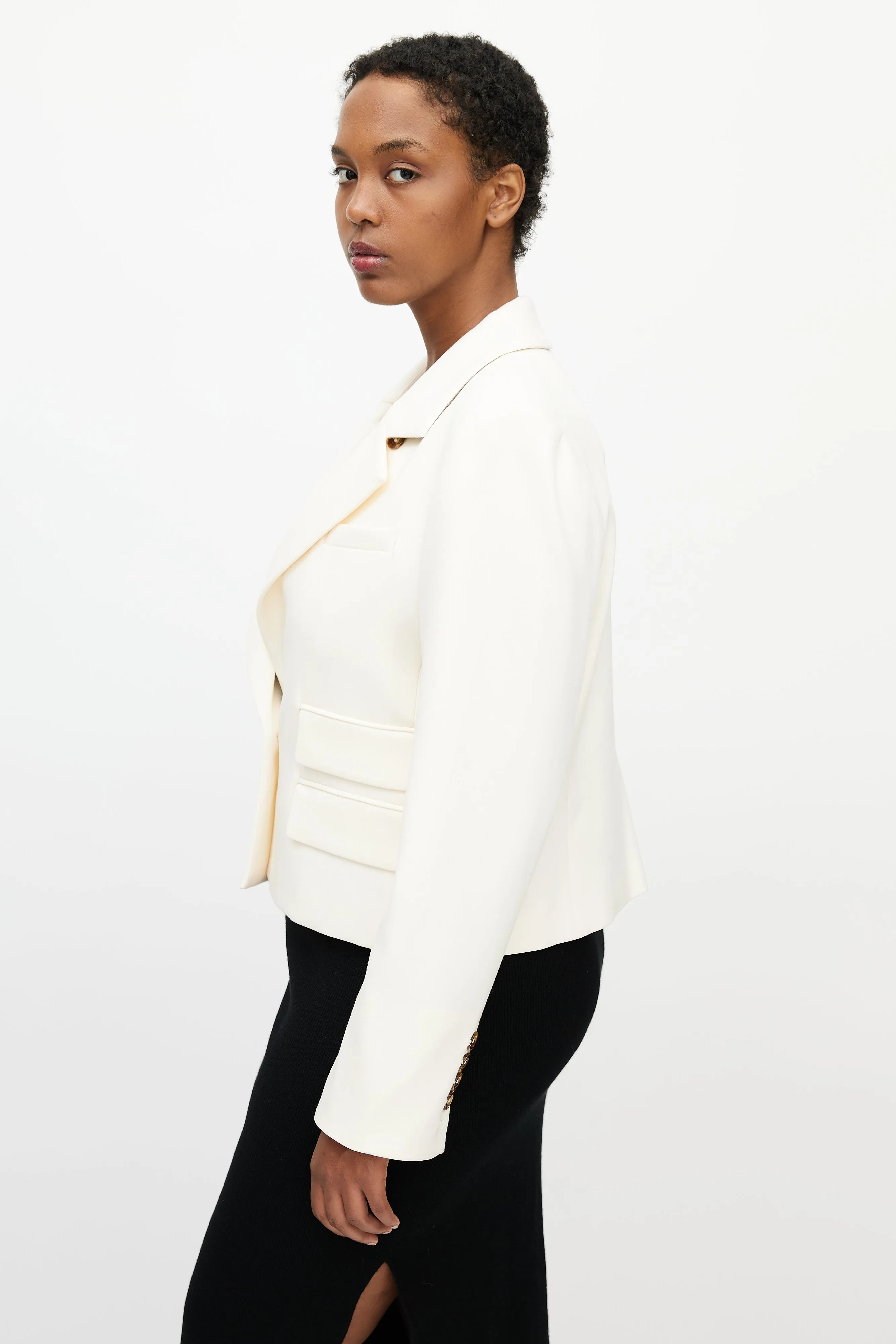 Beige Cropped Boon Blazer