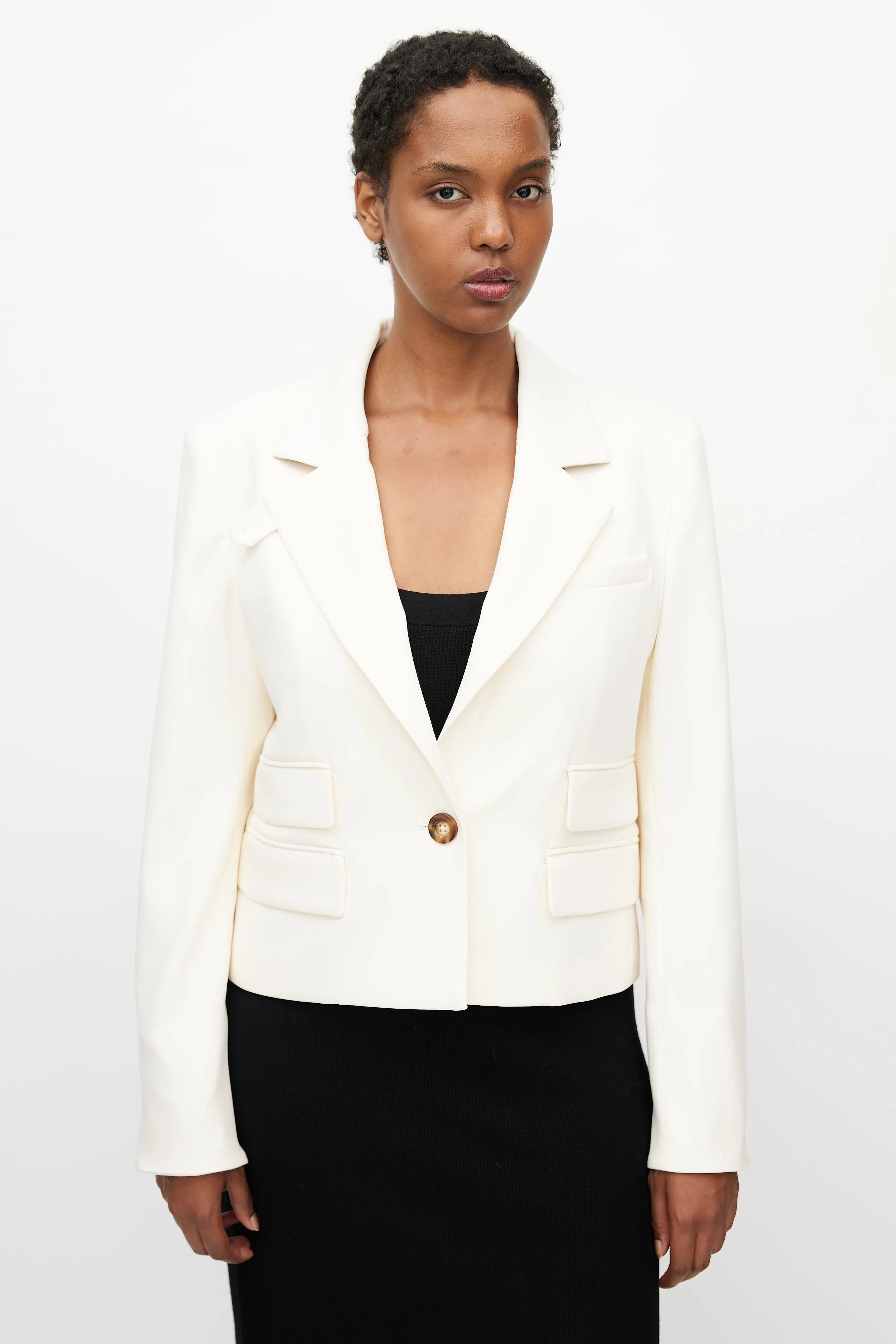 Beige Cropped Boon Blazer