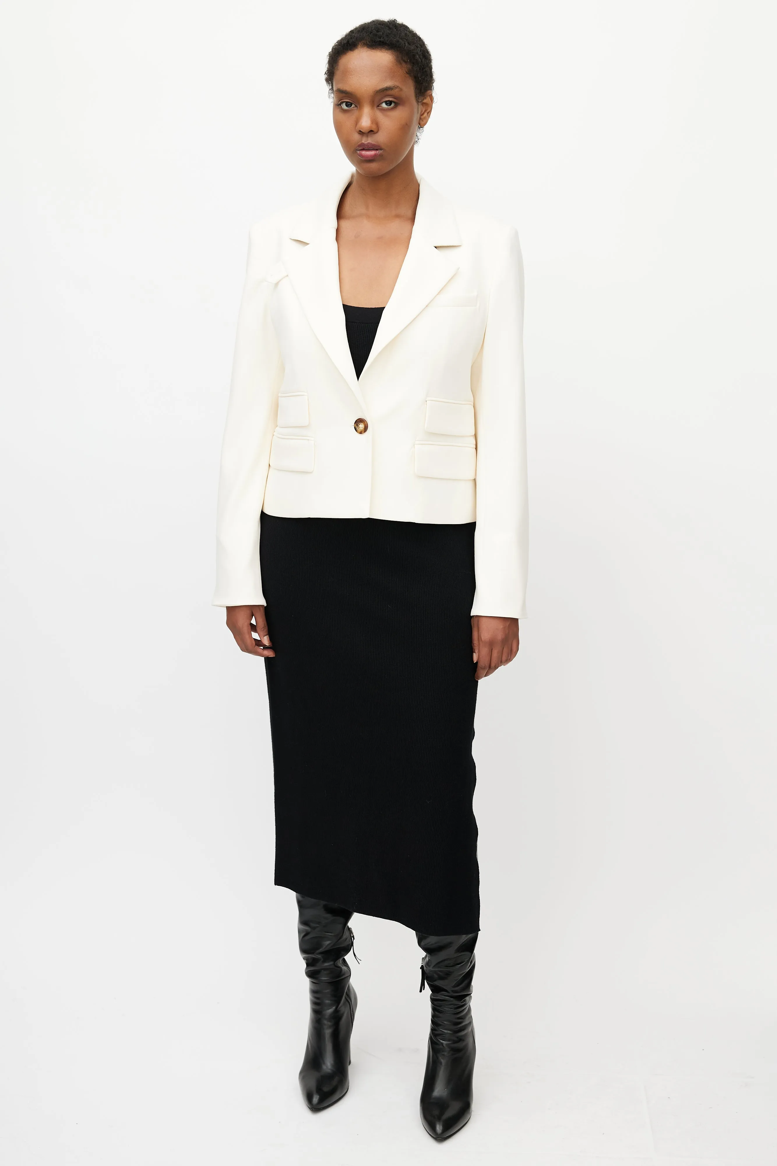 Beige Cropped Boon Blazer