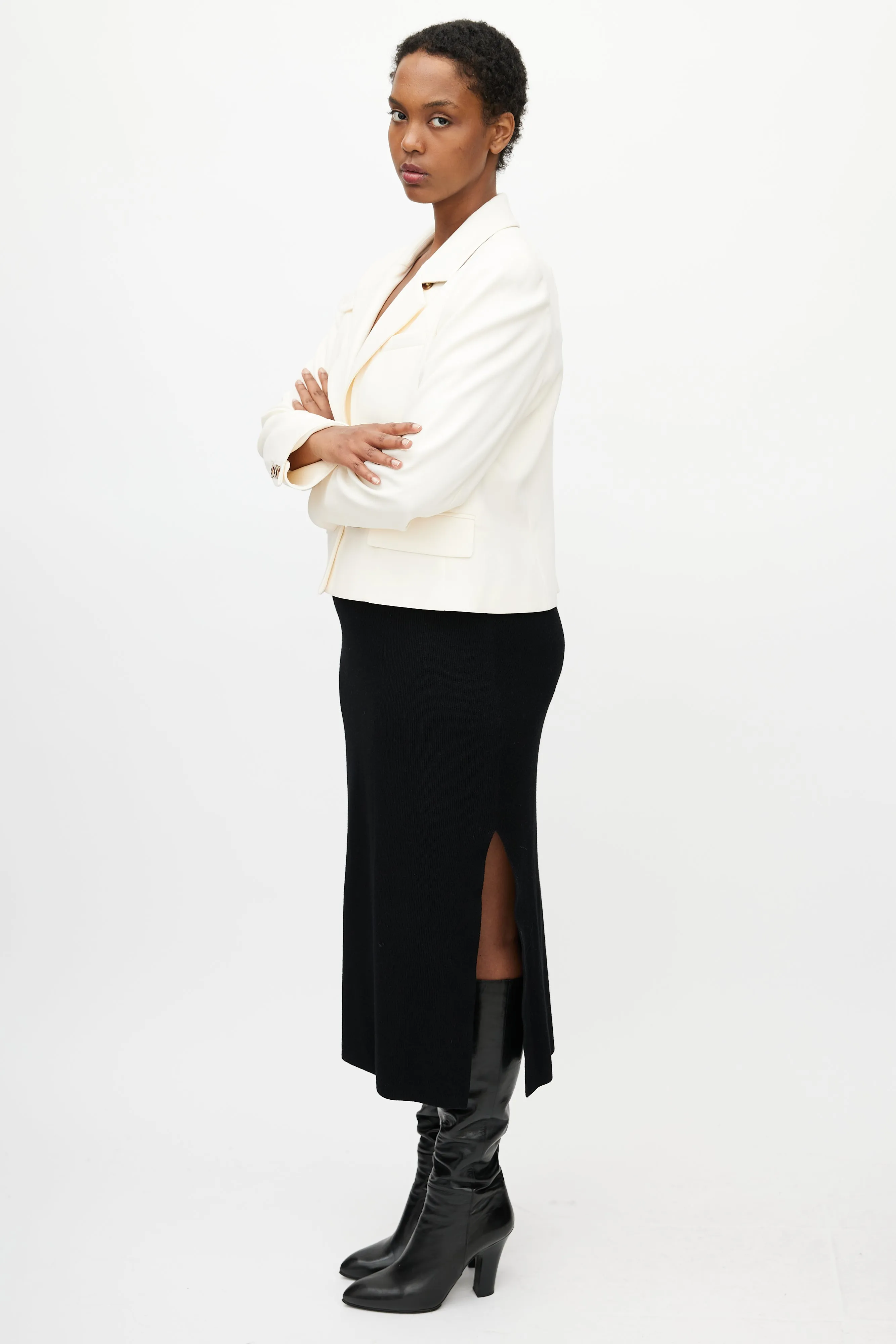 Beige Cropped Boon Blazer