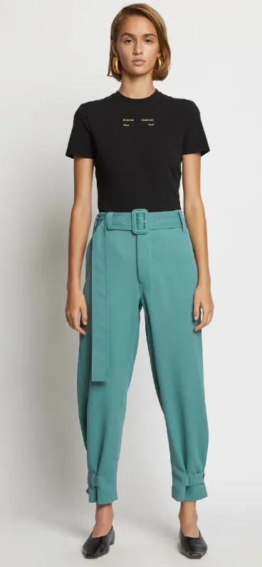 Belted Rumple Pique Pant