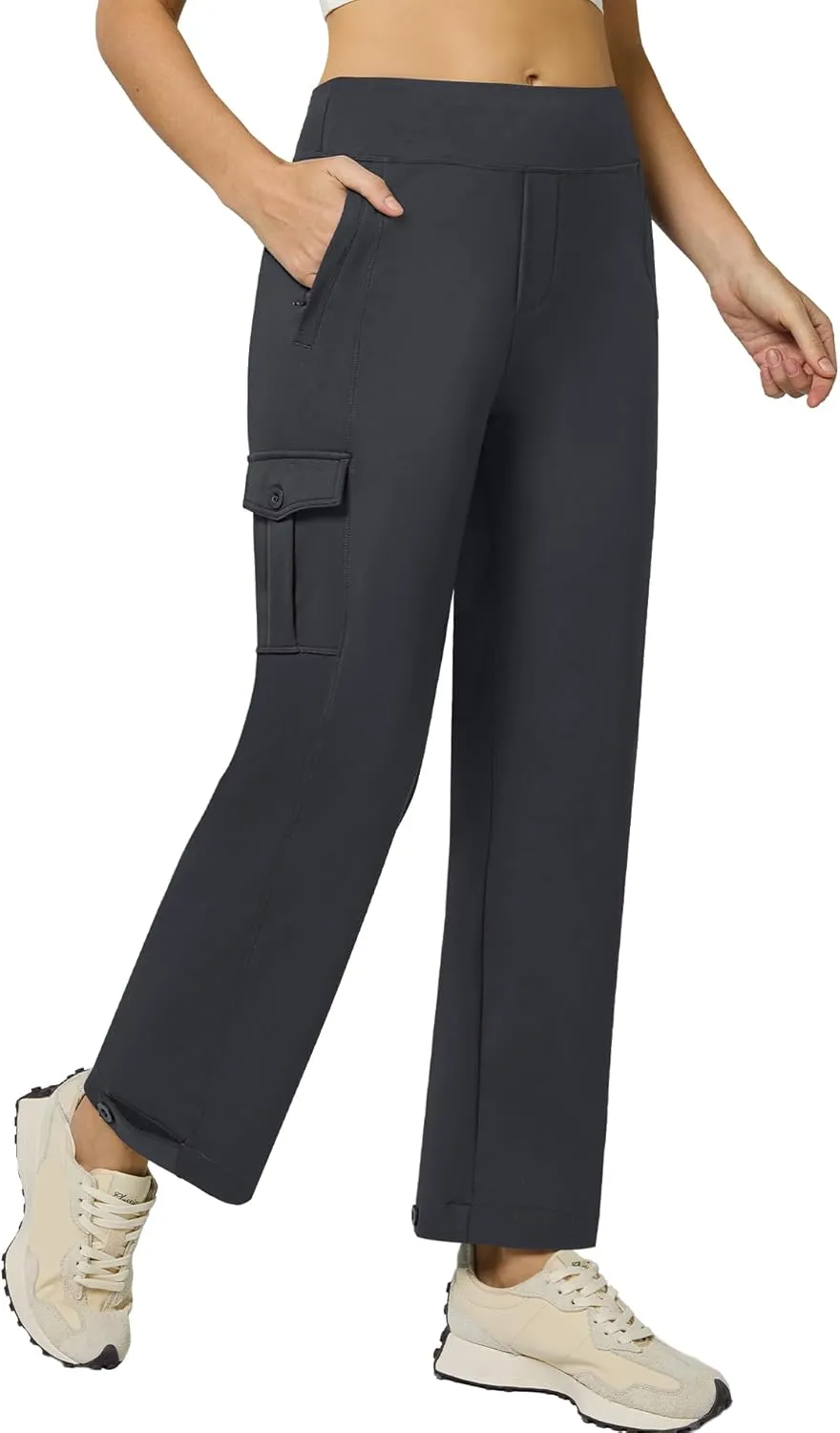 Casei Womens Cargo Pants High Waist Stretch Yoga Work Pants with Pockets Hiking Joggers Casual Travel Slacks