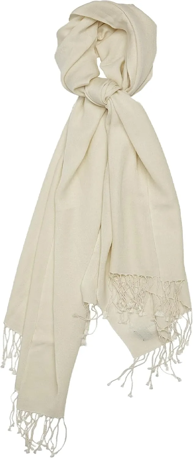 Cashmere Boutique 70% Cashmere and 30% Silk Pashmina Shawls for Women - Luxury Lightweight, Soft and Warm - 36" x 80"