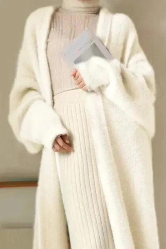 Cozy Knit Long Sleeve Cashmere Cardigan
