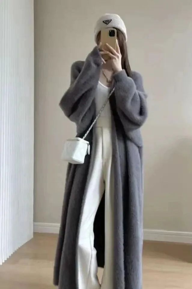 Cozy Knit Long Sleeve Cashmere Cardigan