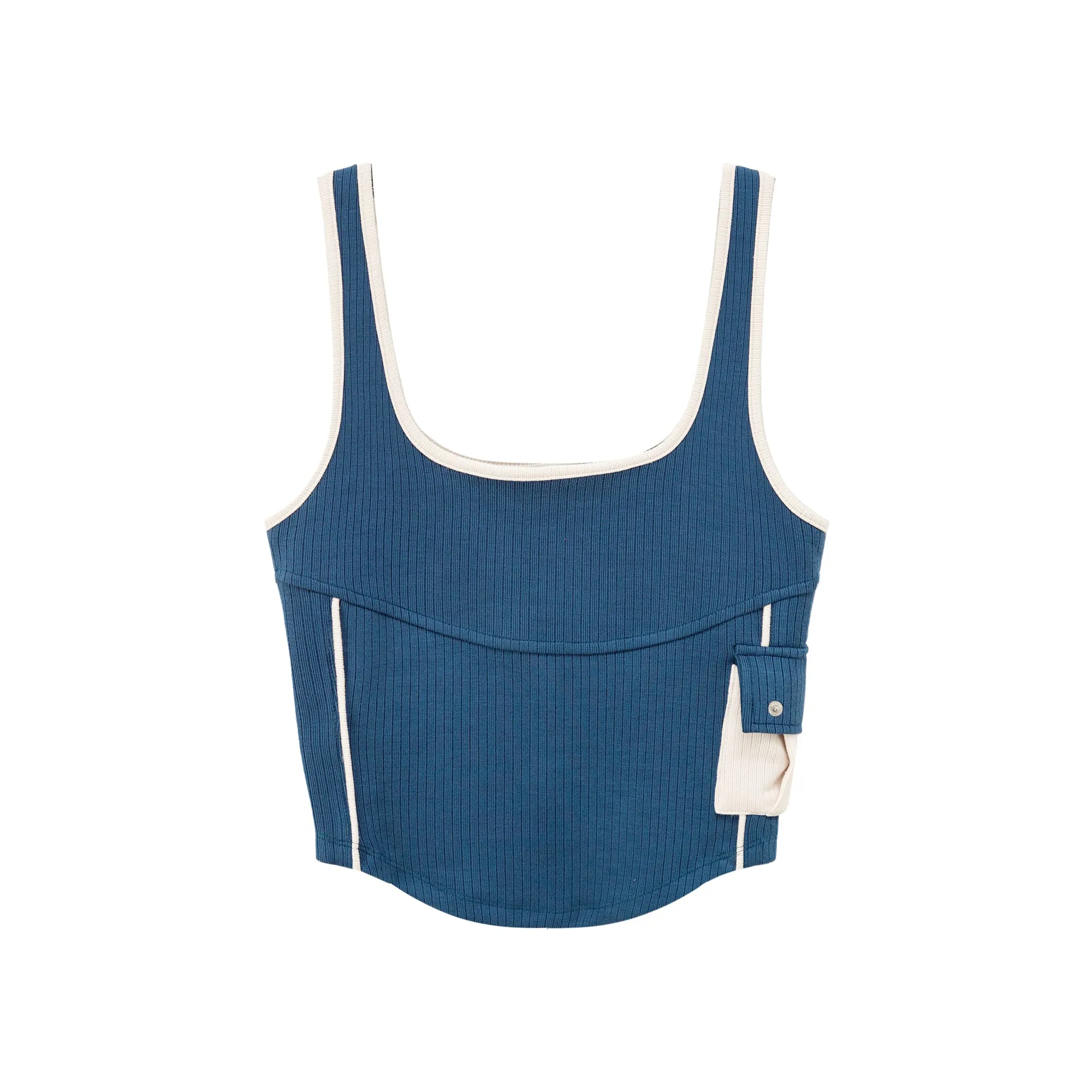 Deep U-Neck Ribbed Cami Top