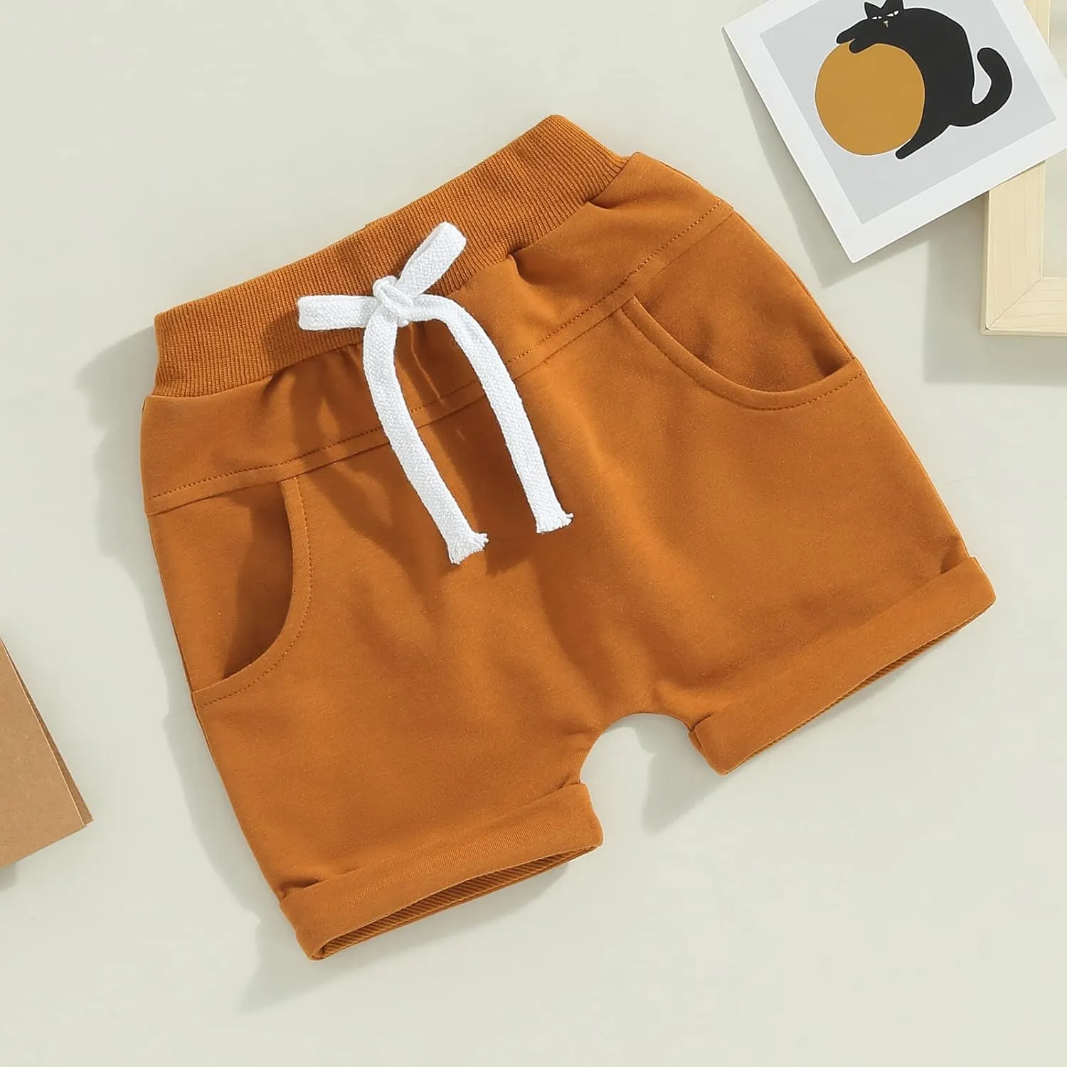Karwuiio Toddler Baby Girls Boys 3 Pack Unisex Baby Shorts Cotton Blend Cute Knit Shorts
