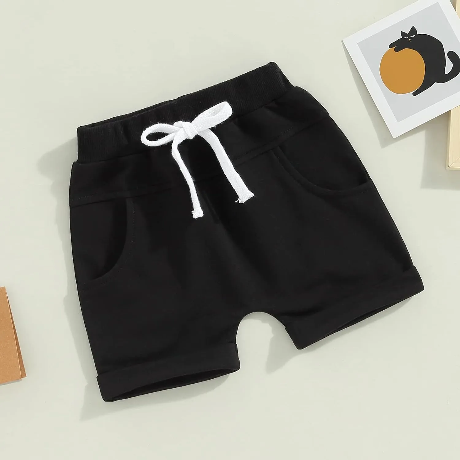 Karwuiio Toddler Baby Girls Boys 3 Pack Unisex Baby Shorts Cotton Blend Cute Knit Shorts