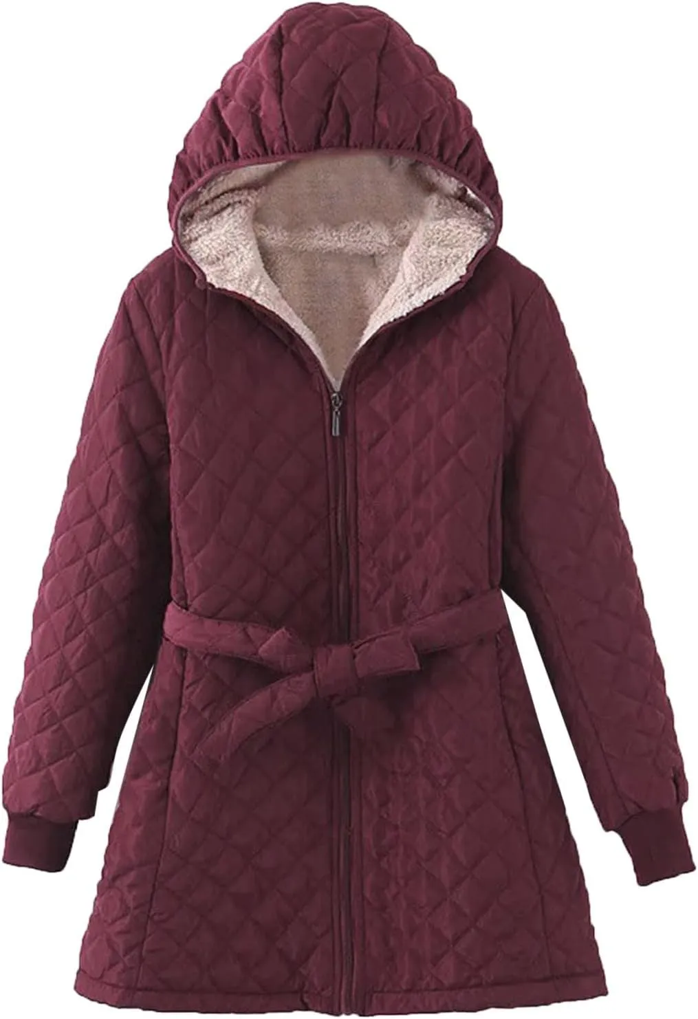 Long Puffer Jacket Women Packable Down Jacket Lightweight Parkas Jacket Plus Size Zip Up Warm Hooded Padded Coat