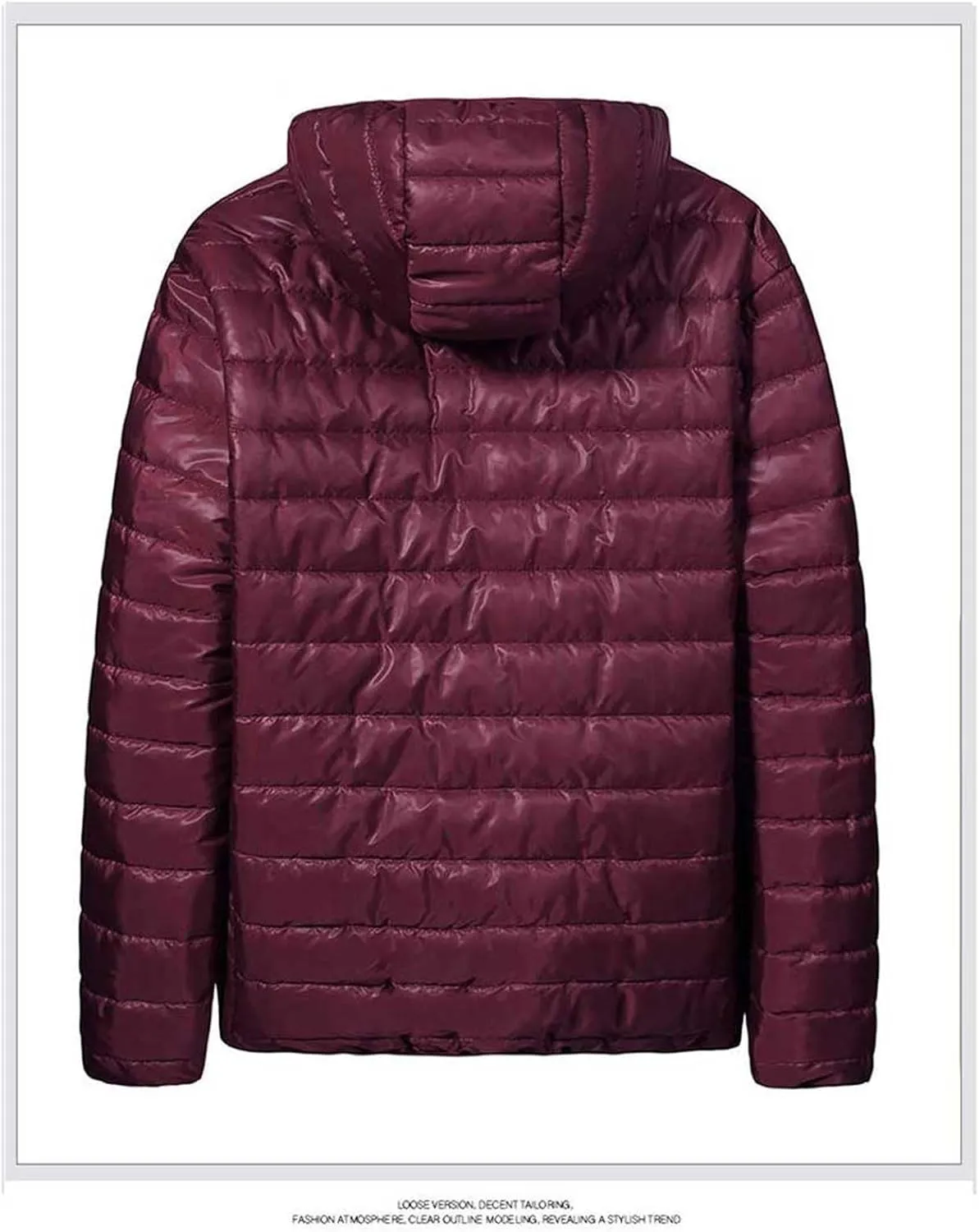 Men's Lightweight Down Jacket Packable Hooded Thermal Quilted Puffer Jacket Insulated Winter Snow Ski Traveling Coats