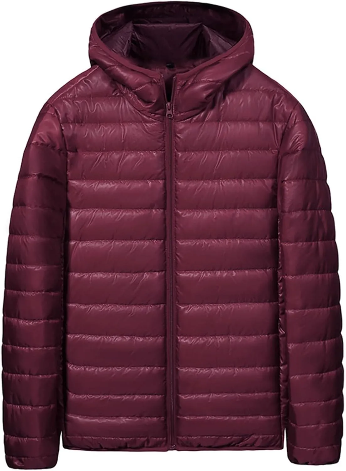 Men's Lightweight Down Jacket Packable Hooded Thermal Quilted Puffer Jacket Insulated Winter Snow Ski Traveling Coats