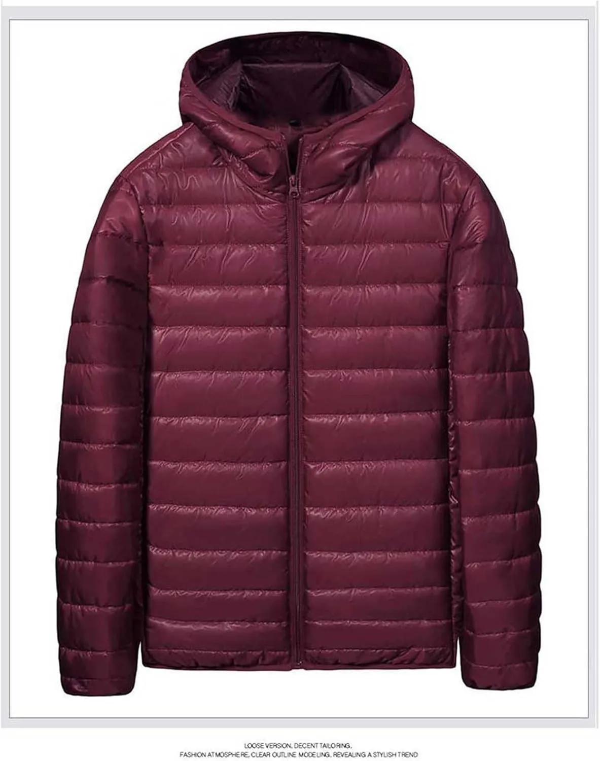 Men's Lightweight Down Jacket Packable Hooded Thermal Quilted Puffer Jacket Insulated Winter Snow Ski Traveling Coats