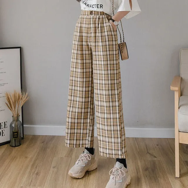 Plaid Ankle-Length Pants