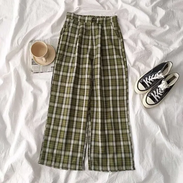 Plaid Ankle-Length Pants