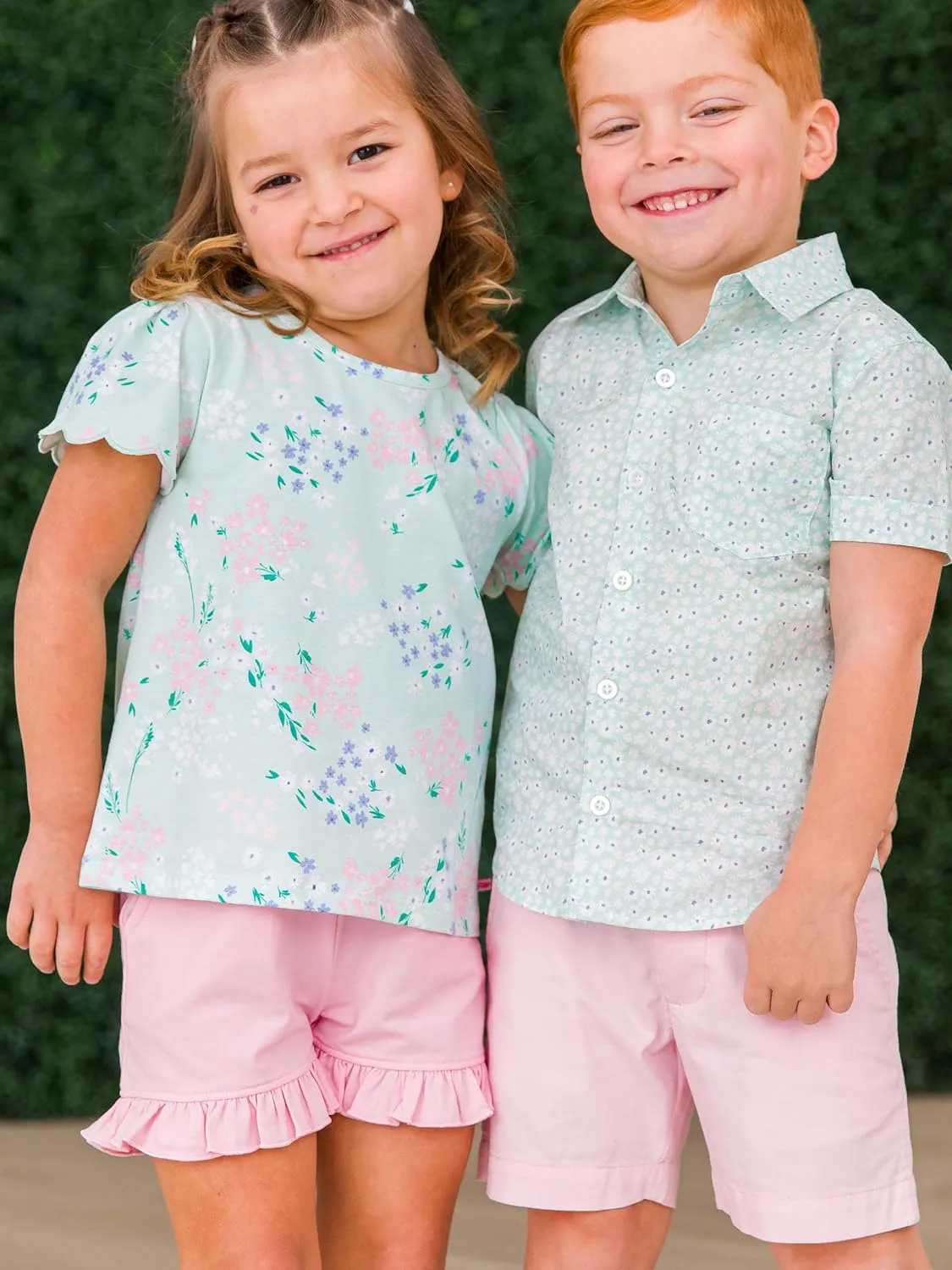 RuffleButts Toddler & Girls Knit Cotton Blend Ruffle Trim Shorts