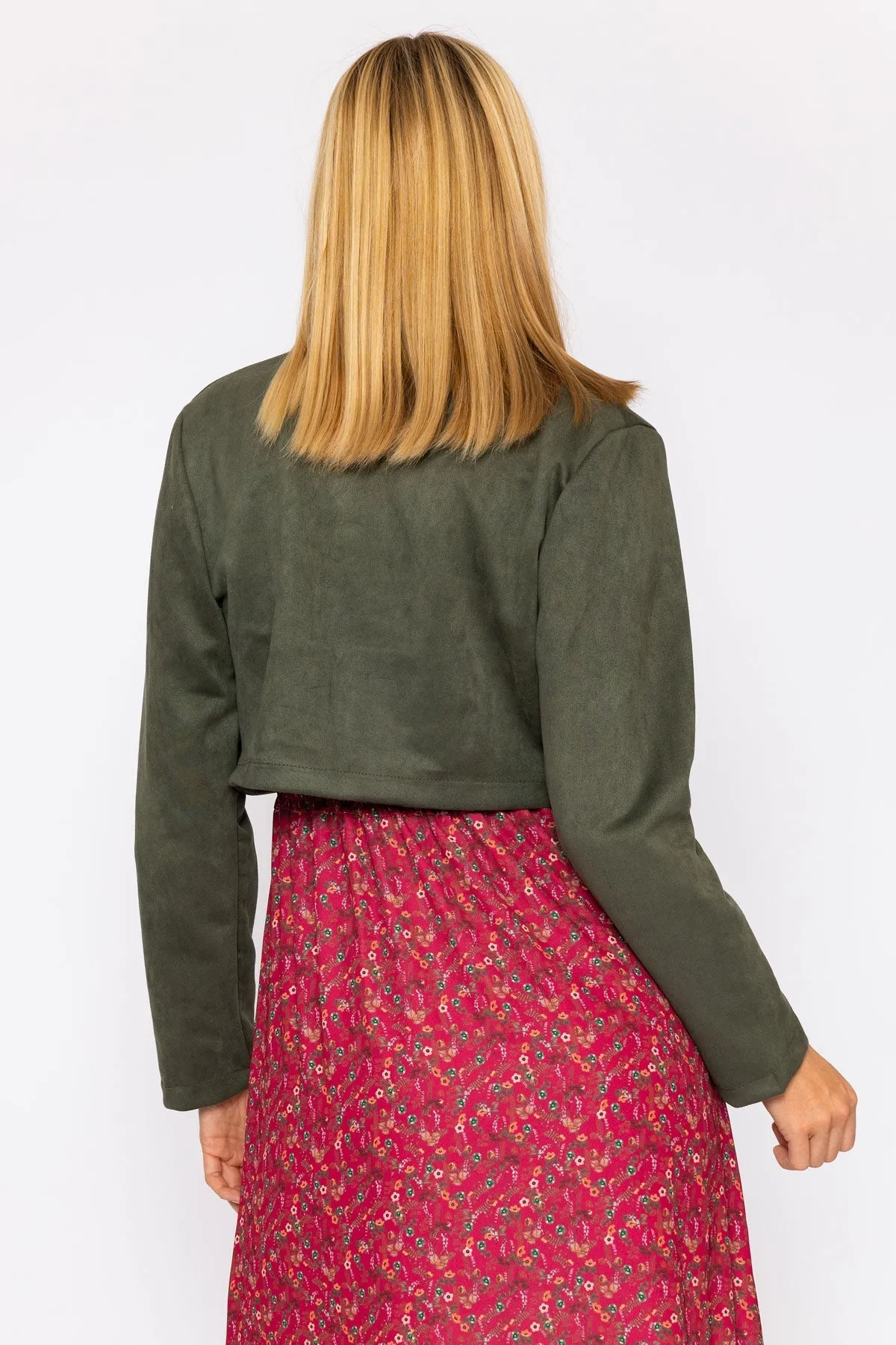 Suede Bolero in Khaki