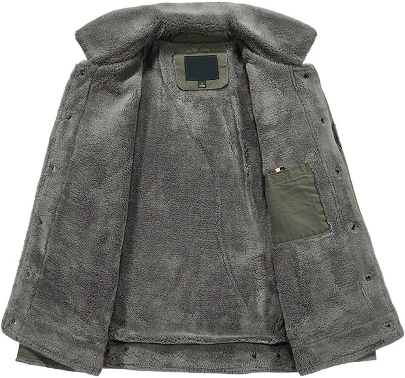 Sunward Men's Sherpa Fleece Lined Trucker Jacket Fur Collar Full Zip up Heavyweight Cargo Jackets Warm Winter Denim Jacket