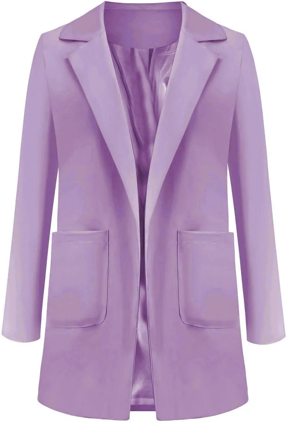 Wkishenl Oversized Blazers for Women Trendy Long Sleeve Cardigan Coats Plus Size Solid Color Open Front Jackets Business Suit