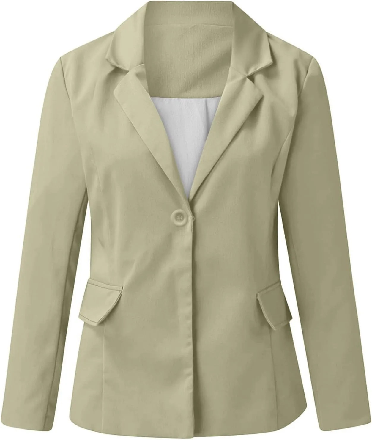 Womens 2024 Fall Casual Blazers Long Sleeve Lapel Open Front Button Work Business Lightweight Jackets with Pockets