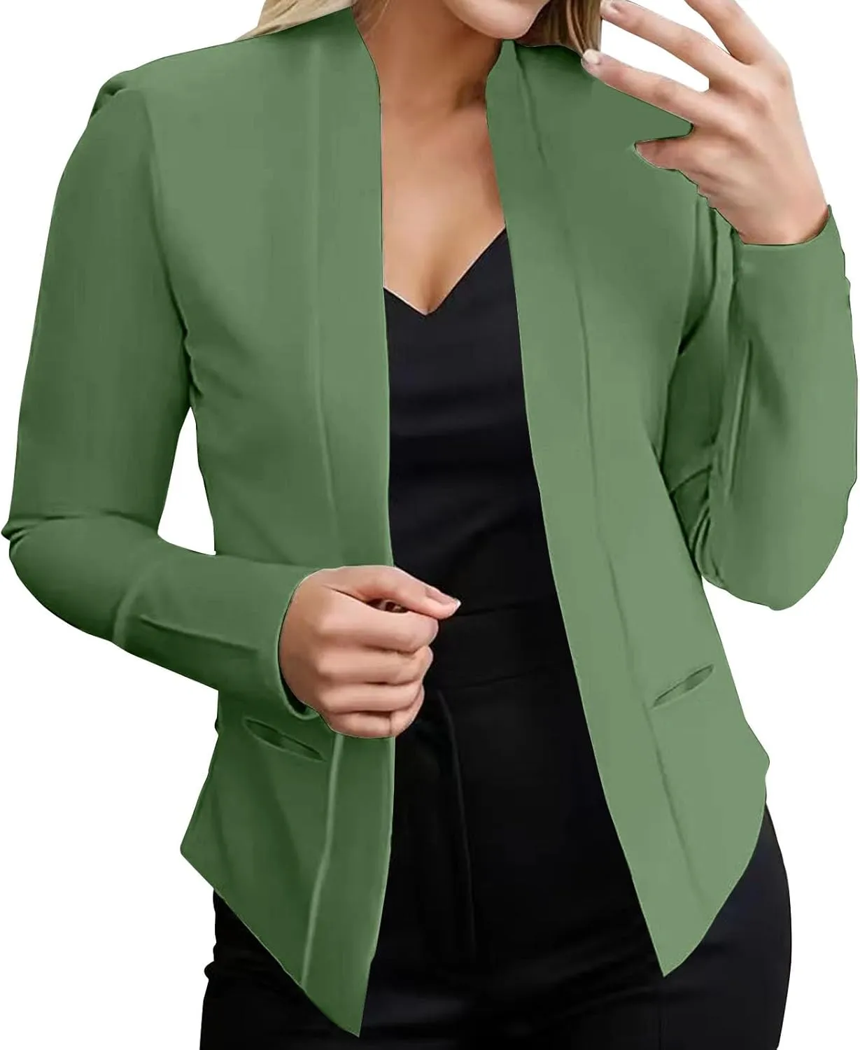 Women's Blazers & Suit Jackets Causal Ladies Top Long Sleeve Causal Fancy Jackets Pluse Size Herringbone Coat