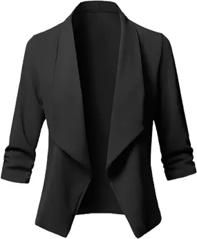 Women's Business Casual Blazers Lightweight Office Jacket Plus Size Open Front Blazer Cropped Blazer Dressy Jackets