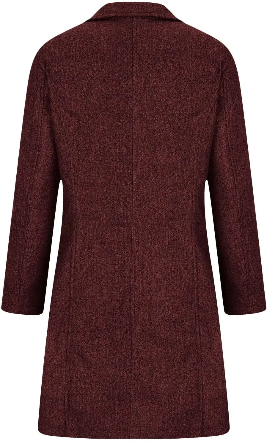 Women's Casual Thicken Wool Blend Stand Collar Single Breasted Warm Winter Coat Business Wool Pea Coats for Women
