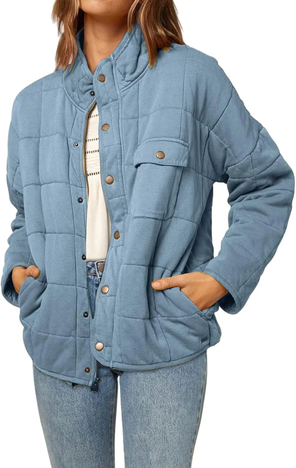 Womens Cropped Puffer Coat Ultralight Down Coat Packable Parkas Jacket Outerwear Zip Up Warm Hooded Padded Coat
