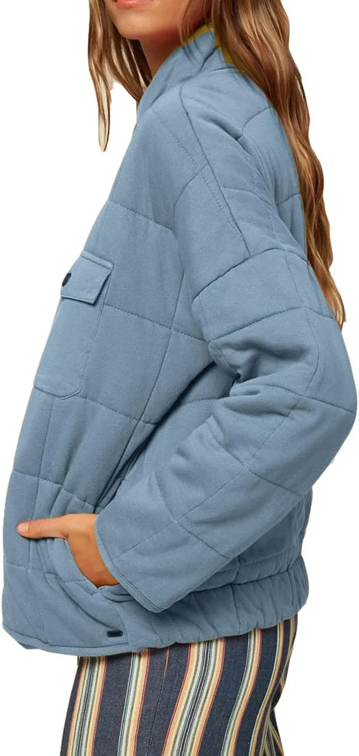 Womens Cropped Puffer Coat Ultralight Down Coat Packable Parkas Jacket Outerwear Zip Up Warm Hooded Padded Coat
