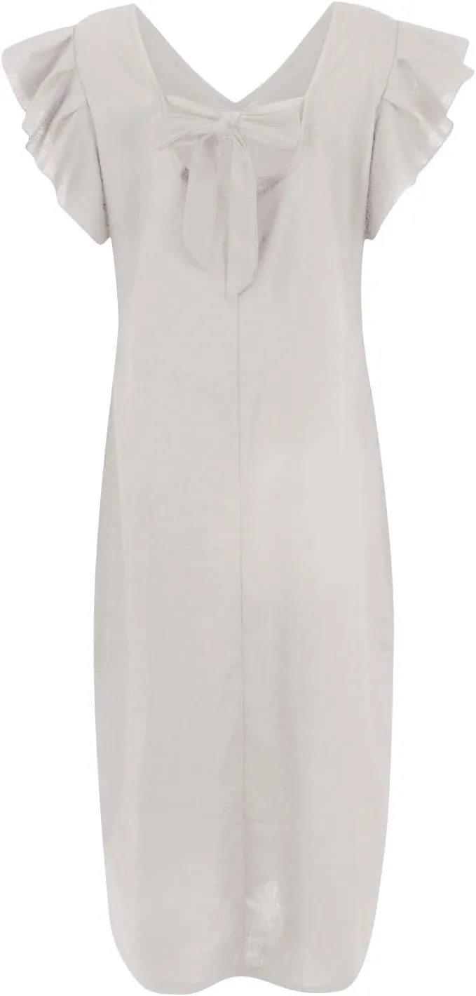 Womens Summer Casual Tank Dress Sleeveless V Neck Cotton Linen Maxi Dress Loose Flowy Beach Long Sundress with Pocket