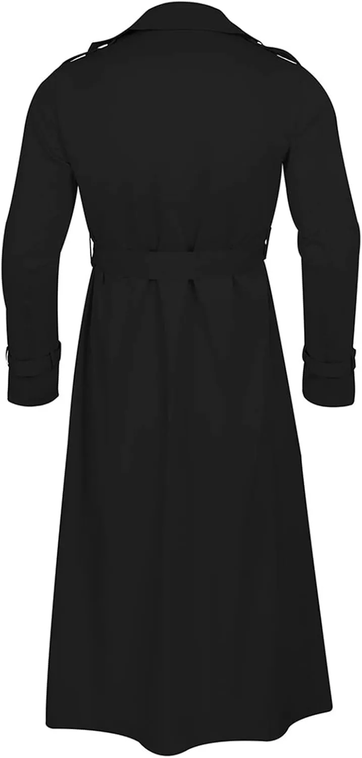 Ymosrh Mens Jackets Lightweight Long-Slevee Luxury Full Length Trench Coat Long Wool Overcoat Winter Fleece Jacket