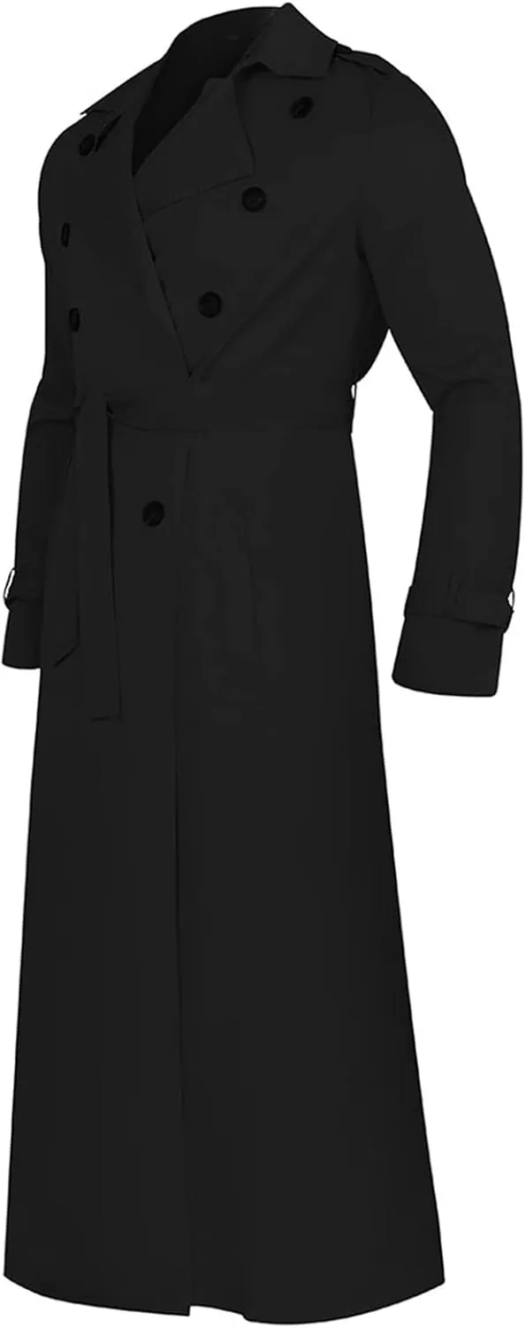Ymosrh Mens Jackets Lightweight Long-Slevee Luxury Full Length Trench Coat Long Wool Overcoat Winter Fleece Jacket